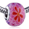 Orange Floret Pink Polymer Clay European Beads