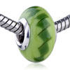 Green Spiral Line Pale Polymer Clay European  Beads 
