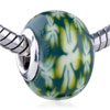 Yellow Green Abstract Flower Polymer Clay European  Beads 