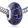 Black And Red Swirl Polymer Clay European  Beads 