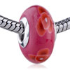 Red Floret Polymer Clay European  Beads 