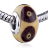 Brown Dots And Circle Polymer Clay European  Beads 