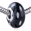 White Dots Black Polymer Clay European  Beads 