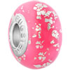 Silver Speckle Pink Polymer Clay European Beads