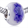 Purple Butterfly Flower White Polymer Clay European Beads