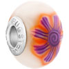  Purple  And Orange  Flower  Polymer Clay European Beads