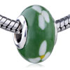 White Clover Green Polymer Clay European Beads