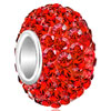 Gorgeous Red July Birthstone Sterling Silver Solid Core Beads Charms Brace...