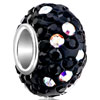 Classic Black And White Crystal Sterling Silver Solid Core All Brands Bead...