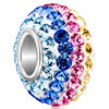 Shining Colorful Crystal Sterling Silver Solid Core Beads Charms Bracelets