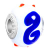 White With Blue S And Orange Dots Murano Glass European Beads
