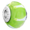  European Beads - Pale Peridot With White Stripes Murano Glass European Beads