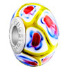 Yellow With Blue And White Flower Handmade All Brands Murano Glass Beads C...