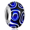 Sapphire Blue Ball White Circles All Brand Murano Glass Beads Charms Bracelets