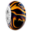 Black With Tan Murano Glass Style Pandora Beads