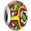 Yellow With White Sunflower All Brands Murano Glass Beads Charms Bracelets
