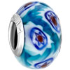 Pugster Fantasy Blue Flowers Murano Glass European Bead