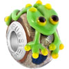 Green Frog With Yellow Murano Glass Beads Charms Bracelets