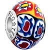Orange With White And Yellow Flower Blue 925  Sterling Silver Murano Glass Beads Charms Bracelets Fit All Brands