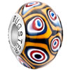 Colorful Circle Roundlim 925 Sterling Silver Solid Core Millefiori Fits Murano Glass Beads Charms Bracelets Fit All Brands
