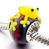 Yellow Frog Style Sterling Silver Solid Core Murano Glass Pandora Beads