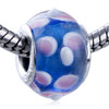 Pink And White Layered Dots Murano Glass European Beads
