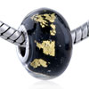  Black   Murano  Golden Spots European Beads