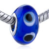 Black Blue And White Layered Dots European Beads