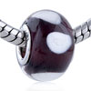 Brown Murano White Stripe European Beads