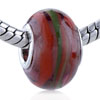 Black And  Red  Spiral Line European Beads
