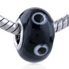 Black Dots With White Halo European Beads