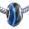 Green And Tan Stripe European Beads