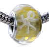 White Fireworks Translucent Murano Glass European Beads