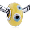 Vivid Black Blue And White Layered Dot European Beads