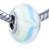 Blue And Green Waveline European Beads