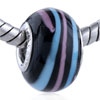 Lavender And Blue Spiral Line European Beads
