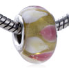 Yellow And Pink  Teardrop  Murano Glass European Beads