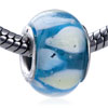 White And Yellow Droplet Murano Glass European Beads