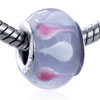 White And Purple Red Droplet Murano Glass European Beads
