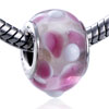White And Peach Red Dots Translucent Murano  Glass  European  ... 