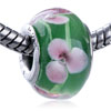 Pink Florets Murano  Glass  European Beads