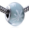 White Fireworks Murano Glass European Beads