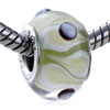 Yellow  Teardrop  And Black Texture Dots Murano Glass European  ... 