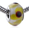 Yellow And Dark  Red   Murano  Glass European Beads