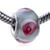 Crimson Flower Murano Glass European Beads