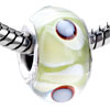 Yellow Droplet Brown Dots Murano Glass European Beads