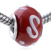 Texture Letter S And Dot Murano Glass European Beads