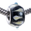 Beige Droplet Blue Texture Dots Murano Glass European Beads