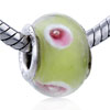Pink And White Trumpet Flower Murano Glass European Beads