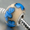 White And Red Dots Murano Glass European Beads